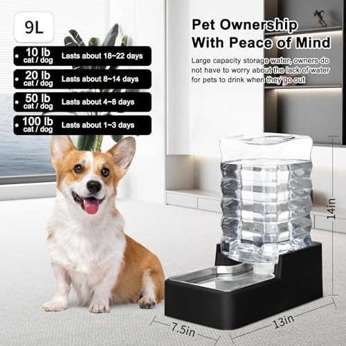 9L Dog Water Bowl Dispenser for Dogs