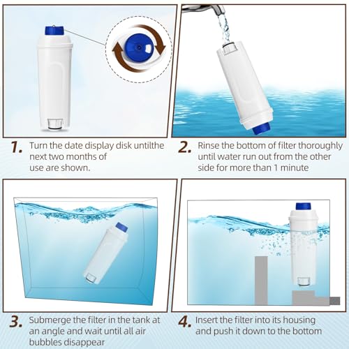 Coffee Machine Water Filter Compatible with Delonghi DLSC002 (2 Count)