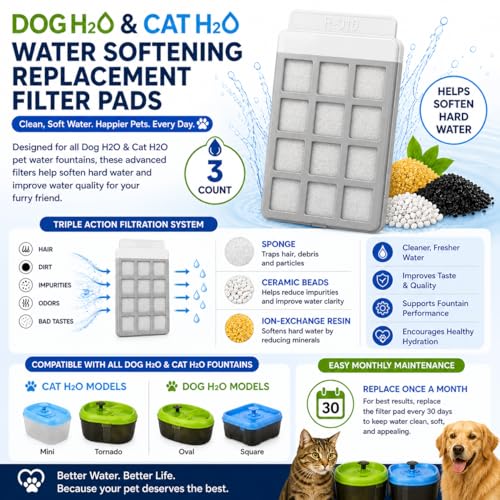 Cat H2O Replacement Water Softening Filter Pads 9 Count