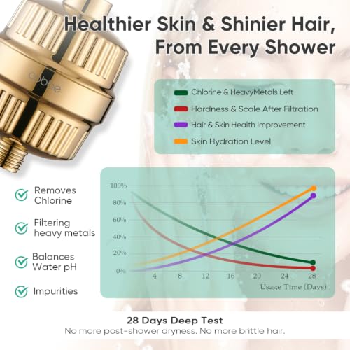 High Pressure Filtered Shower Head with Filters for Hard Water Combo