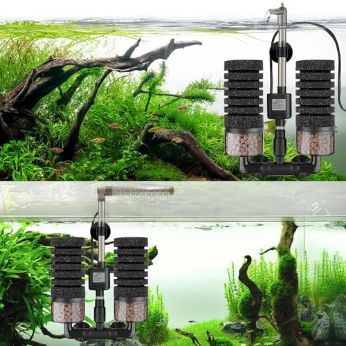 Aquarium Electric Sponge Filter with Submersible Water Pump Silence Motor for Shrimps