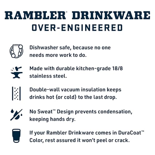 Rambler 25 oz Tumbler with Handle and Straw Lid