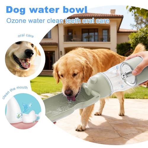 Dog Health Water Bottle Portable Active Oxygen Puppy Water Bowl & Dispenser for Travel Improves Taste and Boosts Immunity wih Ozone Purification Pet Health Care Water Bottle