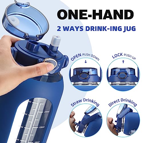 52 oz Glass Water Bottle with 2