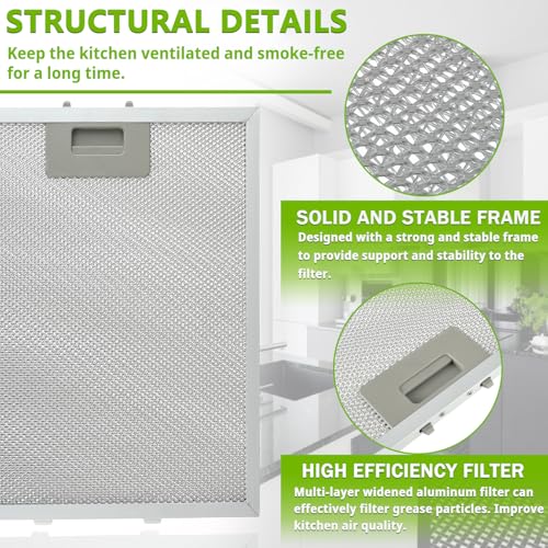 W10169961A Range Hood Filter Replacement 5 Layer Aluminum Mesh Hood Grease Filter Fit for Whirlpool (2 Count)