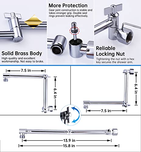 All Metal 12 Inches Rainfall Shower Head with Handheld Combo