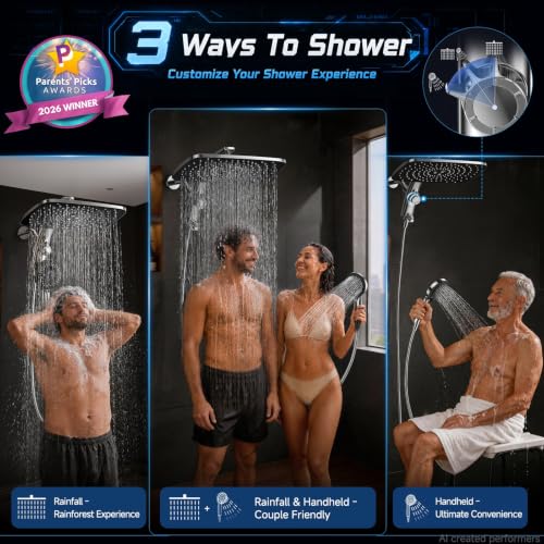 14" Luxurious Shower Head with Handheld