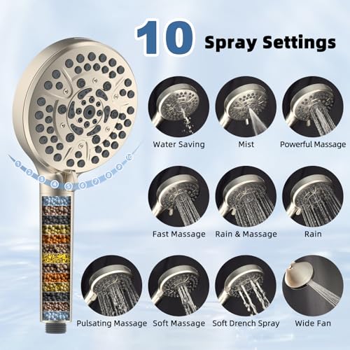 Metal Rain Filtered Shower Head with Handheld