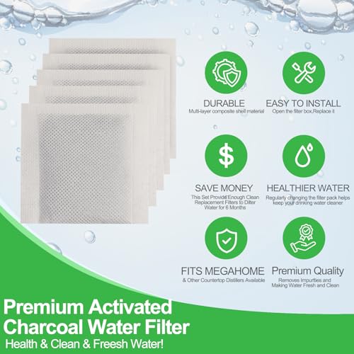 18 Pack of Countertop Distillers Water Filters Replacement Compatible with Megahome and CO (18 Count)
