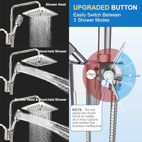 Filtered Rain Shower Head with Handheld Spray