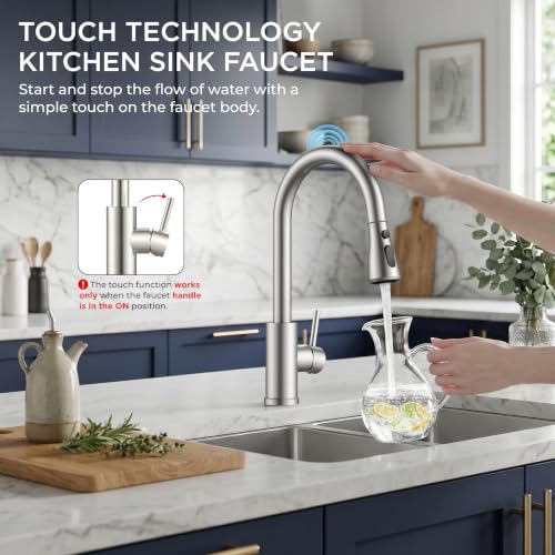 Touch Activated Kitchen Faucets Pull Down Sprayer