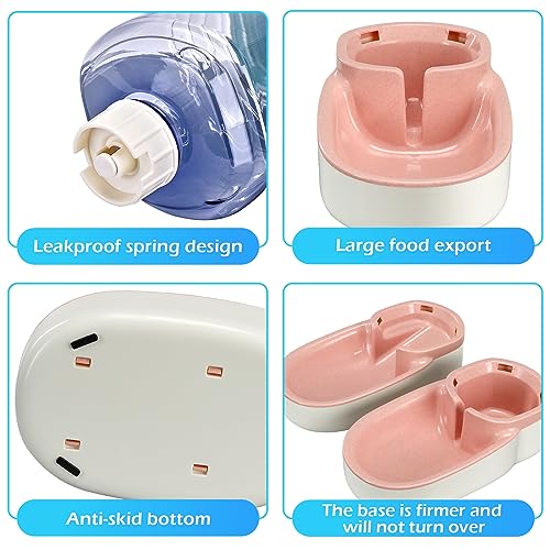 Automatic Dog Cat Feeder and Water Dispenser Gravity Food Feeder and Waterer Set with Pet Food Bowl for Small Medium Dog Puppy Kitten