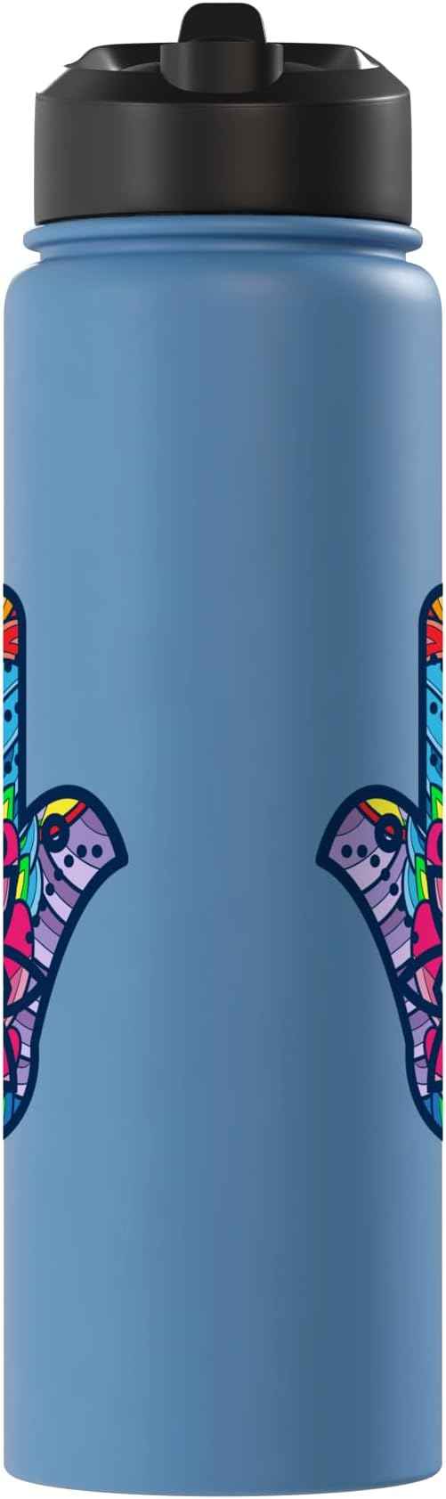 Colorful Nazar Amulet Hamsa Symbol Blue Evil Eye Ornament Stainless Steel Insulated Water Bottle