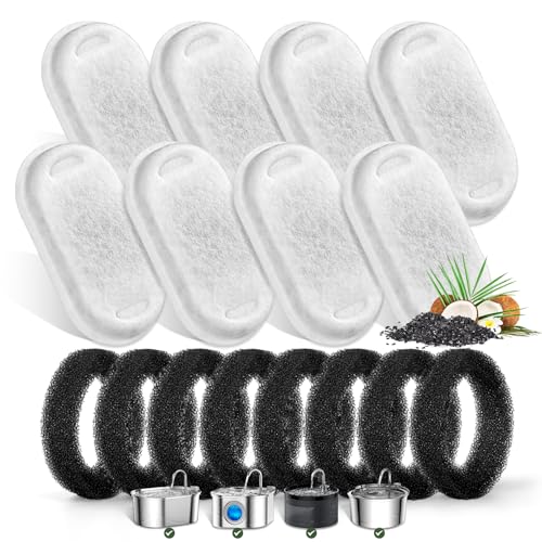 Cat Water Fountain Filters for Stainless Steel 67oz (17 Count)