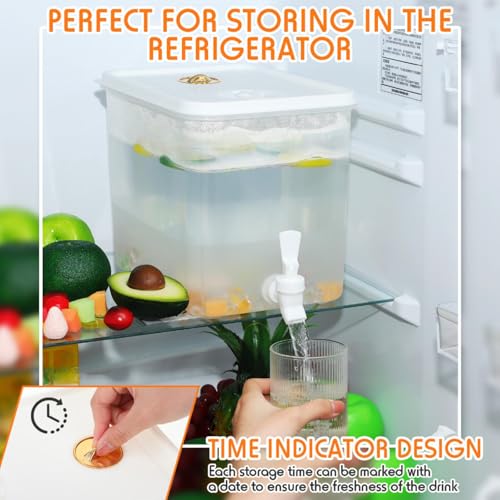4 Pack 2 Gallon Fridge Beverage Drink Dispenser with Spigot Leak