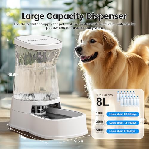 Automatic Dog Water Dispenser Gravity Stainless Steel Water Waterer Feeder