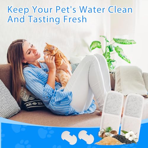 6+6PCS Cat Water Fountain Filter Compatible with FEELNEEDY FN (12 Count)