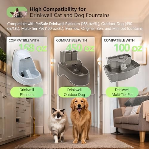 Cat Water Fountain Replacement Carbon Filters (12 Count)