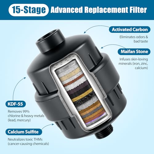 High Pressure Filtered Shower Head Combo with 15