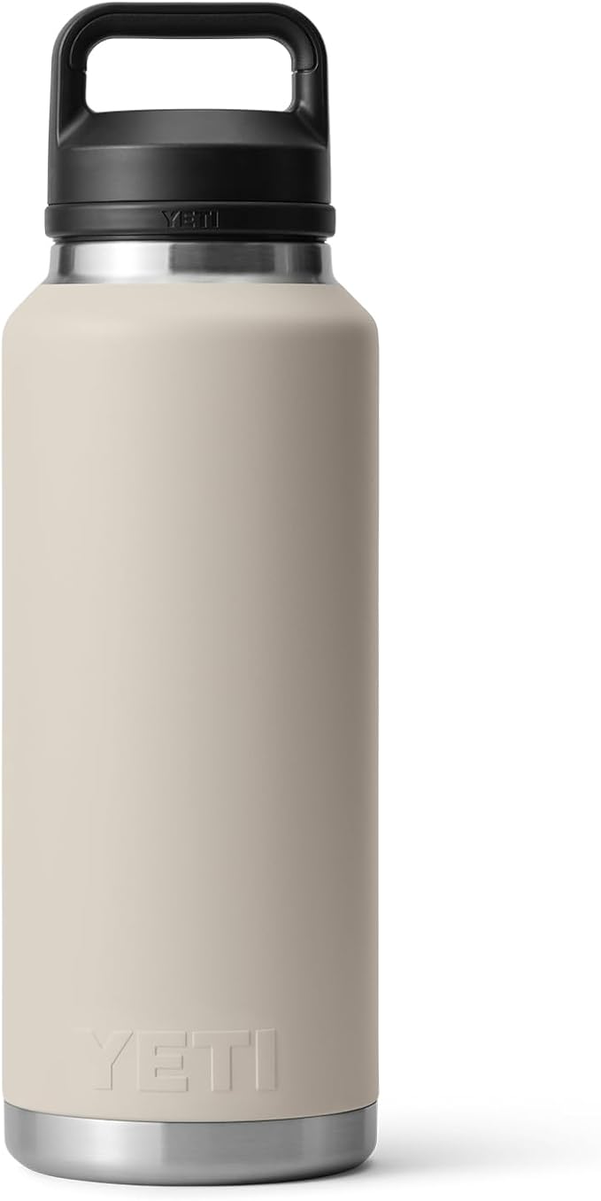 YETI Rambler 46 oz Bottle, Leakproof, Vacuum Insulated, Stainless Steel with Chug Cap, Cape Taupe