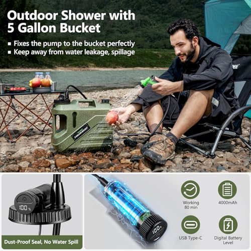 Portable Shower for Camping with Integrated Design