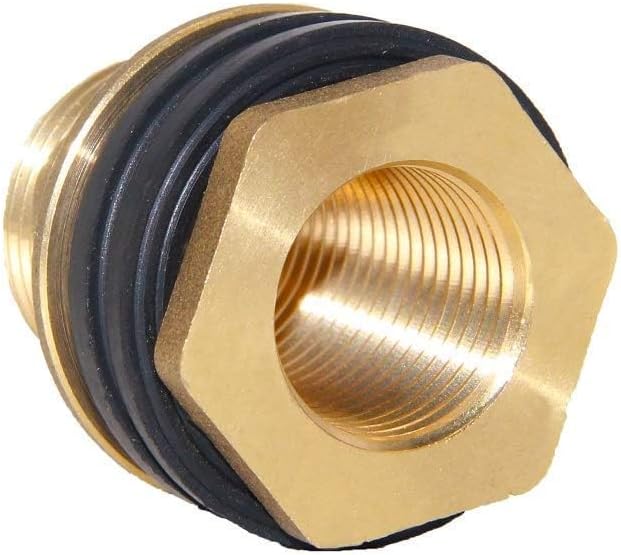 Joywayus 2Set Brass Male Bulkhead Kit Include 3/8" Female 1/2" Male Water Tank Connector Threaded And 1/2" Female Outer Hex Head End Pipe Caps with Rubber Gasket - AquaVibe