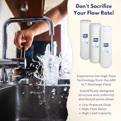 GoBluTech 10 Inch RV Water Filter Recharge Pack for AR3 XLT