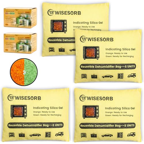 4 Pack 240G Reusable Silica Gel Desiccant Dehumidifier Bags