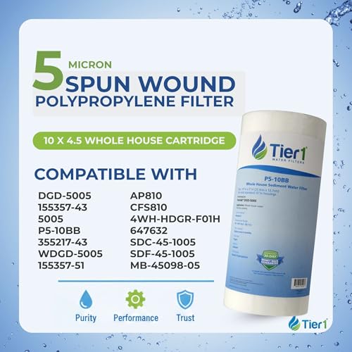 5 Micron 4.5" × 10" Whole House Water Filter (6 Count)
