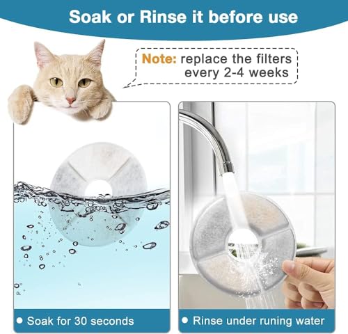 8 Pack Filters Compatible with Catit Senses Fountains and Catit Flower Fountains (8 Count)
