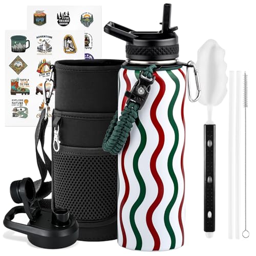 40 oz Insulated Water Bottle with Straw