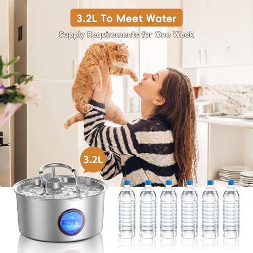Cat Water Fountain Stainless Steel (108 Fl Oz)