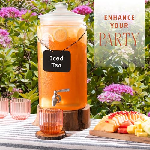2 Gallon Glass Drink Dispenser with Spout for Parties