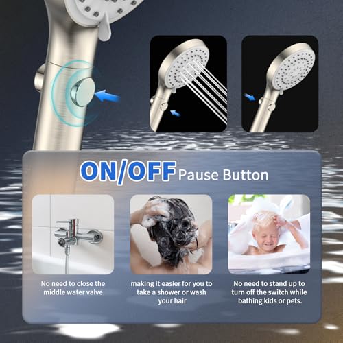 High Pressure Handheld Shower Head with Hose