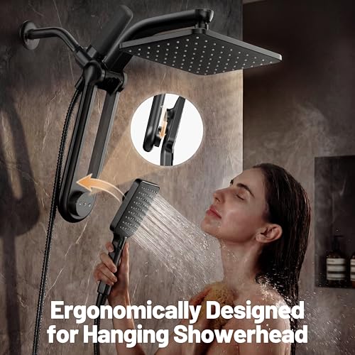 Dual Filtered Rainfall Handheld Showerhead Spray Combo with 7 Modes
