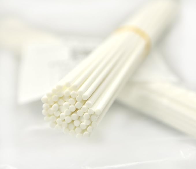 50 Pieces Fiber Reed Diffuser Replacement Refill Sticks for Aroma Fragrance (White, 10" x3mm) - AquaVibe