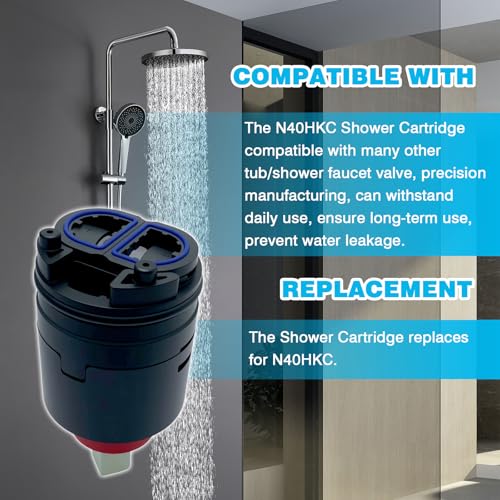 N40HKC Shower Cartridge 40mm Faucet Cartridge Replacement Compatible With Many Other Tub