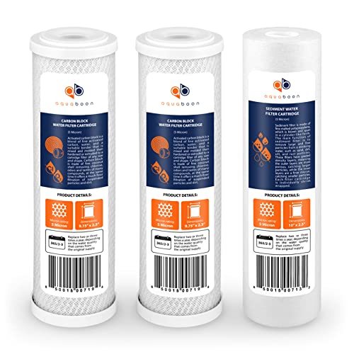 5 Micron 10 x 2.5 House Water Filters Cartridges Set of 3 (3 Count)