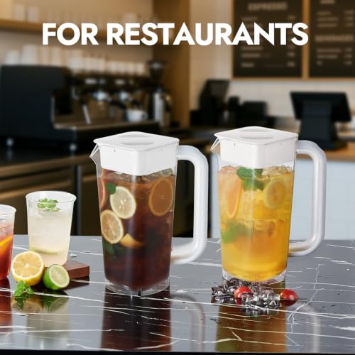 4 Pack 2L 68 oz Plastic Pitcher with Lid & Handle