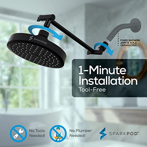 6" Round Rain Shower Head with 11" Shower Arm