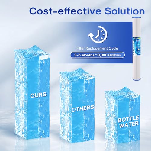10 Micron 2.5" x 20" Whole House Pleated Sediment Water Filter Cartridge for Well Water (6 Count)