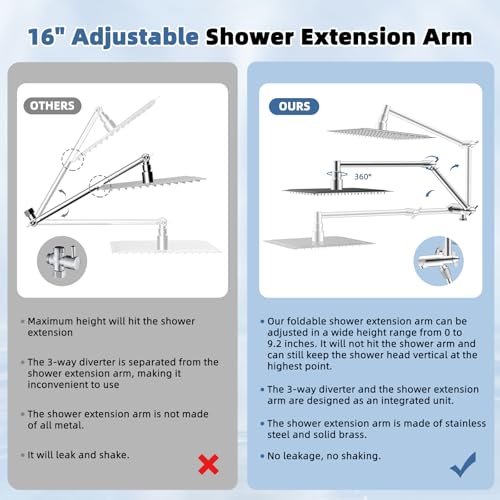 Metal Rain Shower Head with Handheld