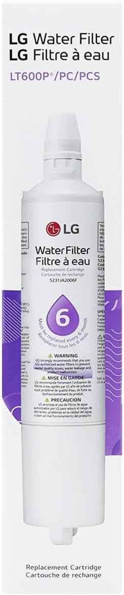 LG LT600P - 6 Month / 300 Gallon Capacity Replacement Refrigerator Water Filter (NSF42 and NSF53 5231JA2006A, 5231JA2006B, 5231JA2006F, or 5231JA2006F, White