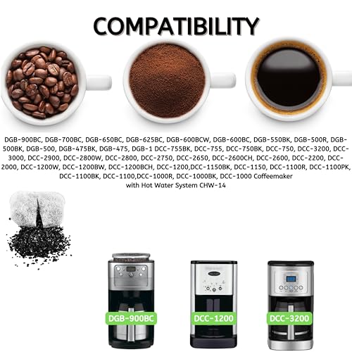 24 Nispira Activated Charcoal Water Filters Replacement Compatible with Cuisinart Coffee Machine Part DCC (24 Count)