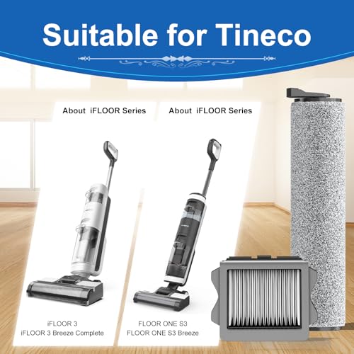Roller Brush Replacement Compatible with Tineco S3 Vacuum Mop (7 Count)