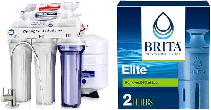 iSpring RCC7AK 75 GPD 6-Stage RO System with Brita Elite Water Filter Replacements, Includes Alkaline Remineralization Filter