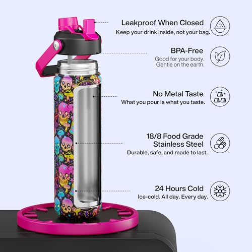 Insulated Water Bottle with Straw Stainless Steel Water Bottle