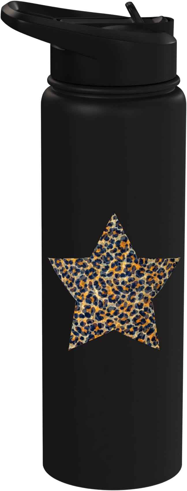 Star Shape - Cute Cheetah Leopard Print Graphic Stainless Steel Insulated Water Bottle