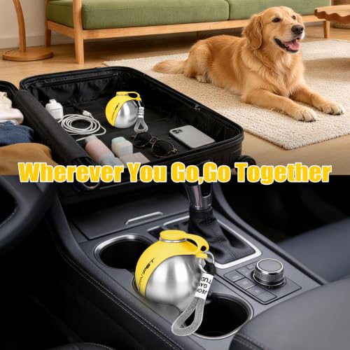 Portable Dog Water Bottle 10oz Stainless Steel Travel Dog Water Dispenser with Bowl No