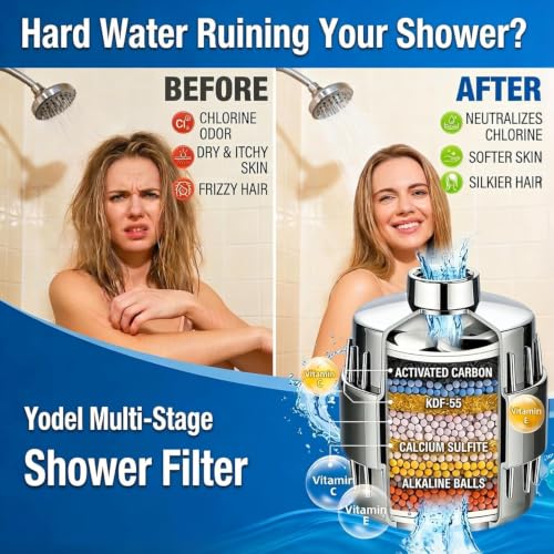 Shower Filter for Hard Water with 2 Cartridges